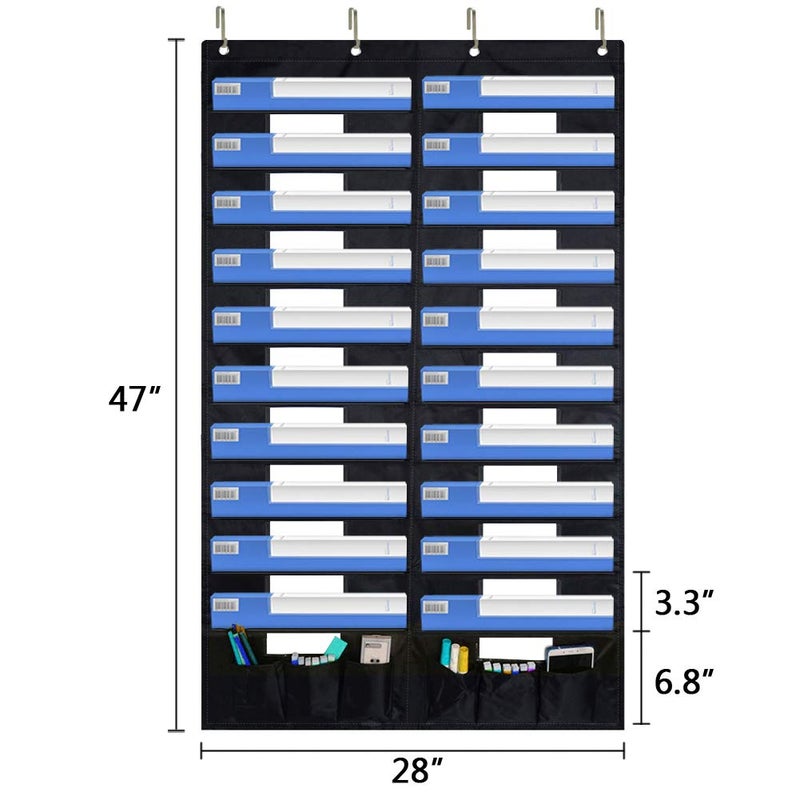 Eamay Hanging File Folder Organizer Wall Mounted - 20 Pockets and 6 Learning Tool Wall File Folders, Office Supplies File Document Organizer Holder Pocket Chart for Offices, Classroom or Home - Image 4